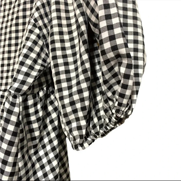 Nasty Gal Gingham Print Puff Sleeve Top Size 14 - Picture 4 of 9